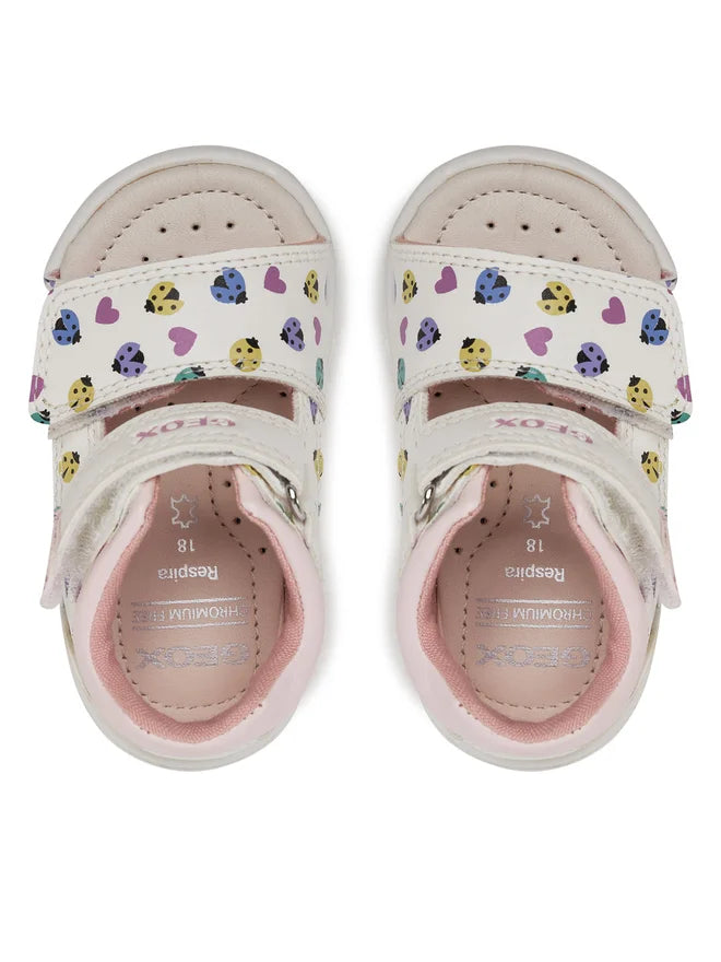 Geox sandale fete 18-26 Zapito White/Multicolor cu mamarute