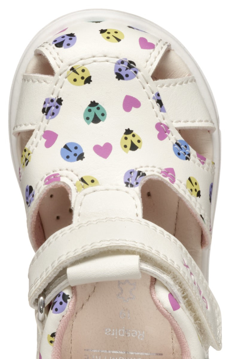 Geox sandale fete 18-26 Zapito White/Multicolor cu mamarute