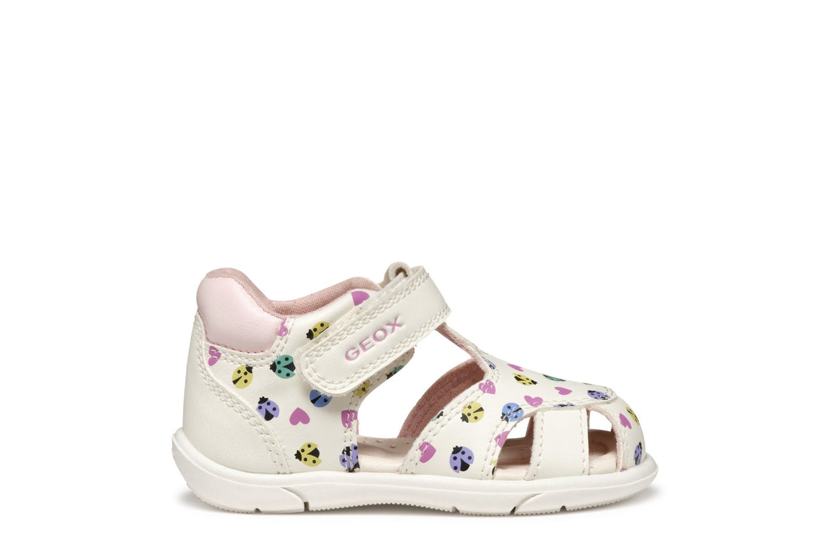 Geox sandale fete 18-26 Zapito White/Multicolor cu mamarute