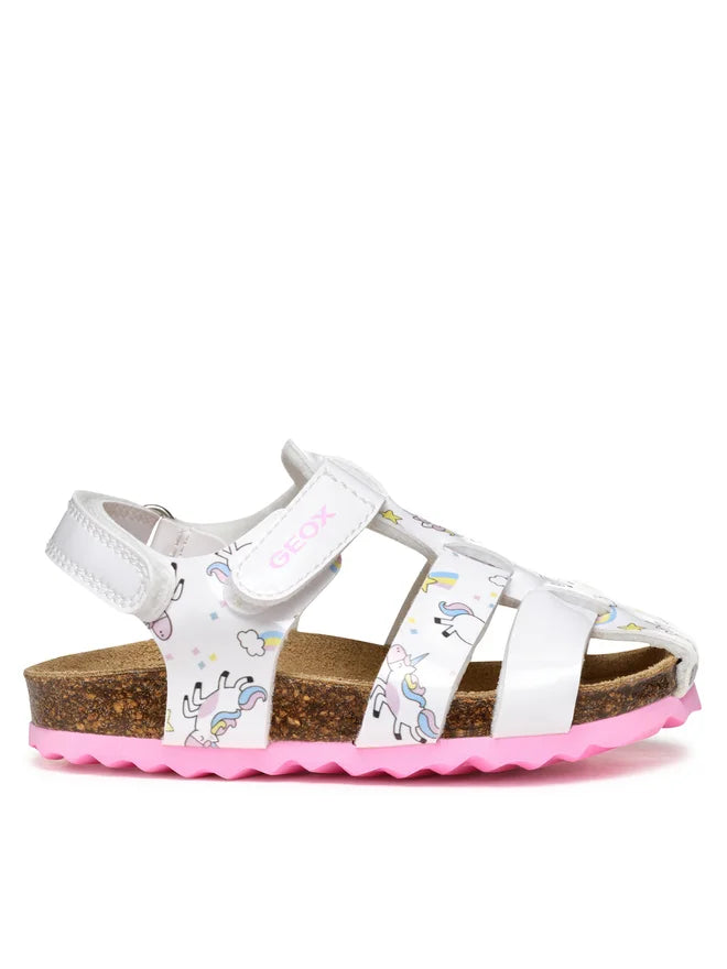 Geox sandale fete 20-23 Chalki White cu unicorn