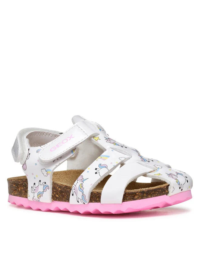 Geox sandale fete 20-23 Chalki White cu unicorn