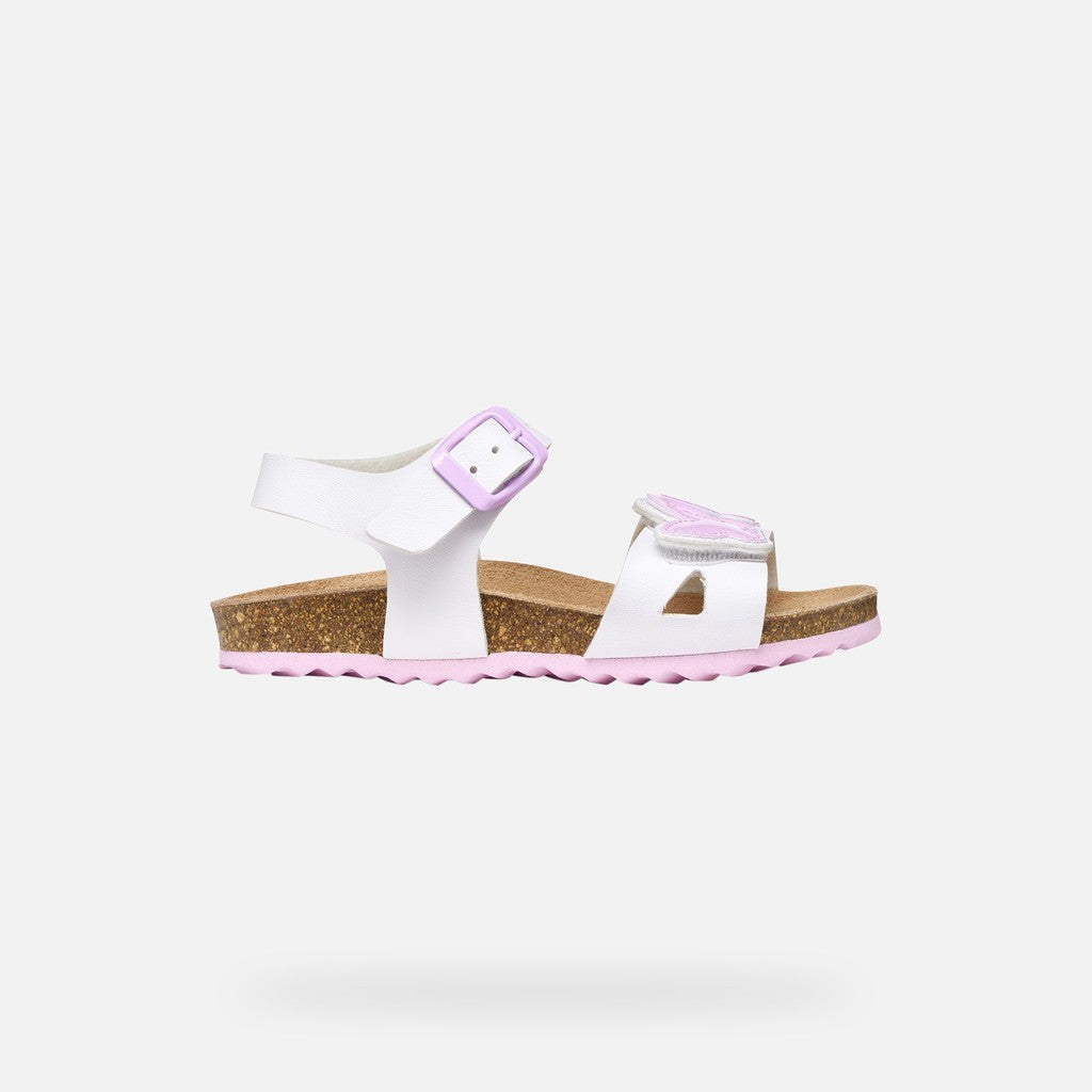 Geox sandale fete Adriel 26-34 White/Pink cu fluturas Imagine secundară a produsului
