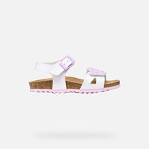 Geox sandale fete Adriel 26-34 White/Pink cu fluturas