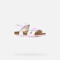 Geox sandale fete Adriel 26-34 White/Pink cu fluturas