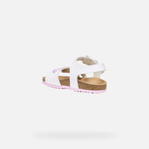 Geox sandale fete Adriel 26-34 White/Pink cu fluturas