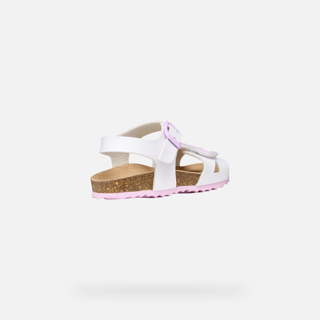 Geox sandale fete Adriel 26-34 White/Pink cu fluturas