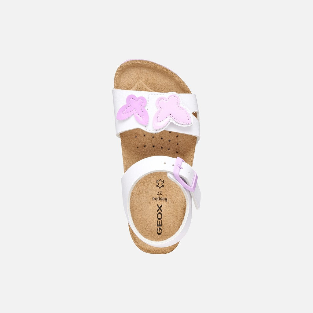 Geox sandale fete Adriel 26-34 White/Pink cu fluturas