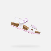 Geox sandale fete Adriel 26-34 White/Pink cu fluturas