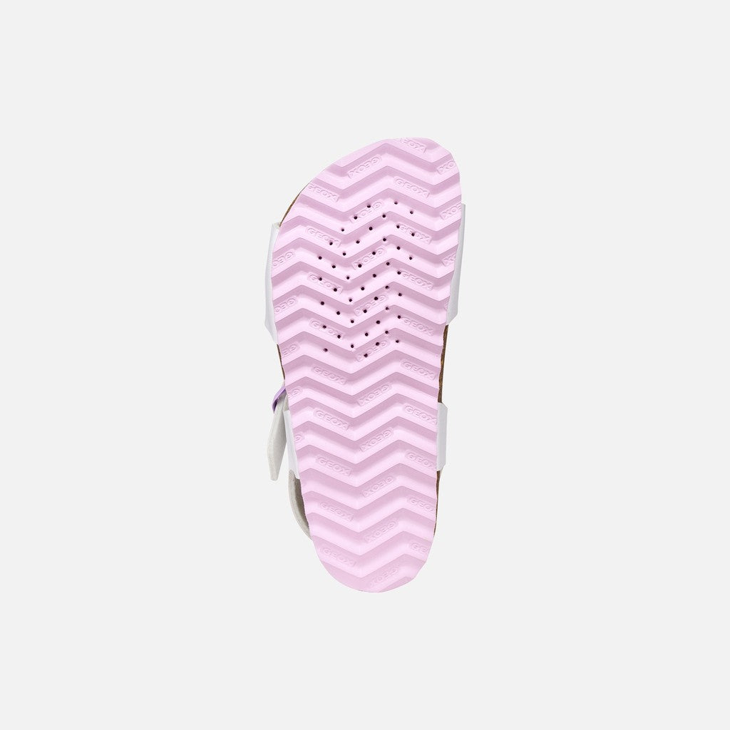 Geox sandale fete Adriel 26-34 White/Pink cu fluturas