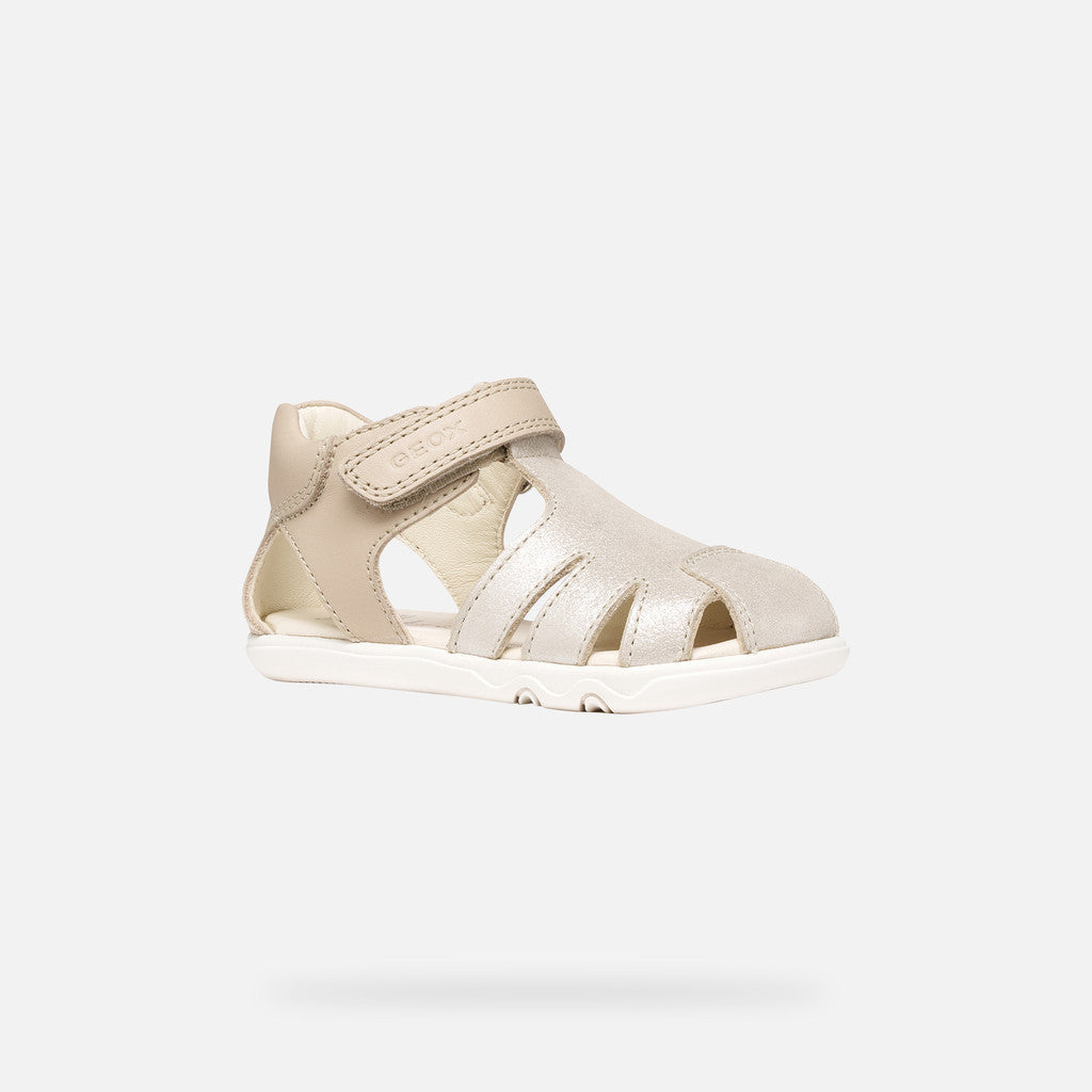 Geox sandale fete Barefoot Steppieup Baby 20-27 Beige Imagine principală a produsului