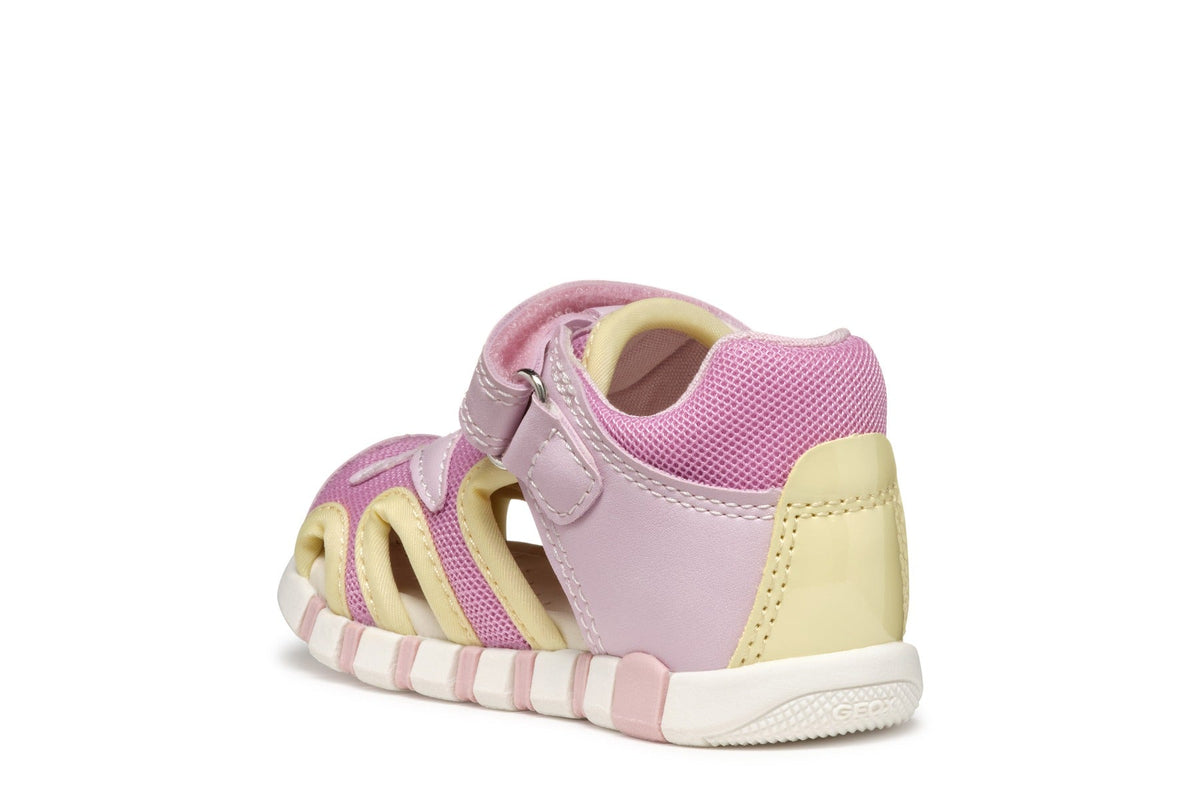Geox sandale fete cu panza 18-26 Iupidoo Pink/Light Yellow cu stea