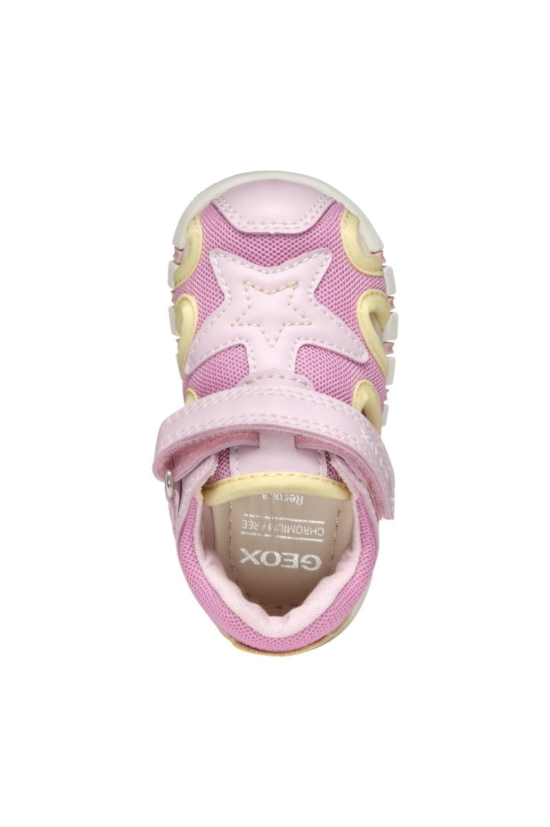 Geox sandale fete cu panza 18-26 Iupidoo Pink/Light Yellow cu stea