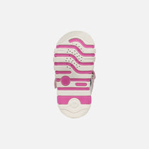 Geox sandale fete cu panza 18-26 Lupidoo White/Fuchsia cu stea