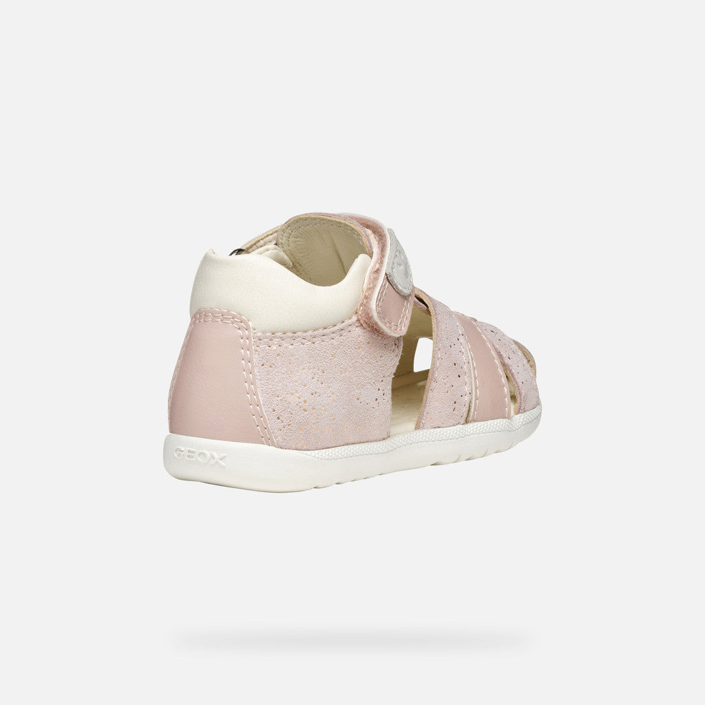 Geox sandale fete cu scai 18-26 Macchia Rose/Off White