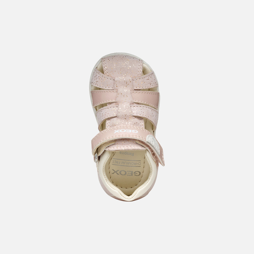 Geox sandale fete cu scai 18-26 Macchia Rose/Off White
