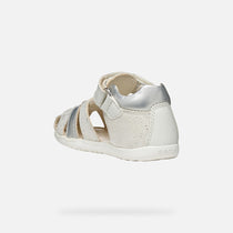 Geox sandale fete cu scai 18-26 Macchia White/Silver