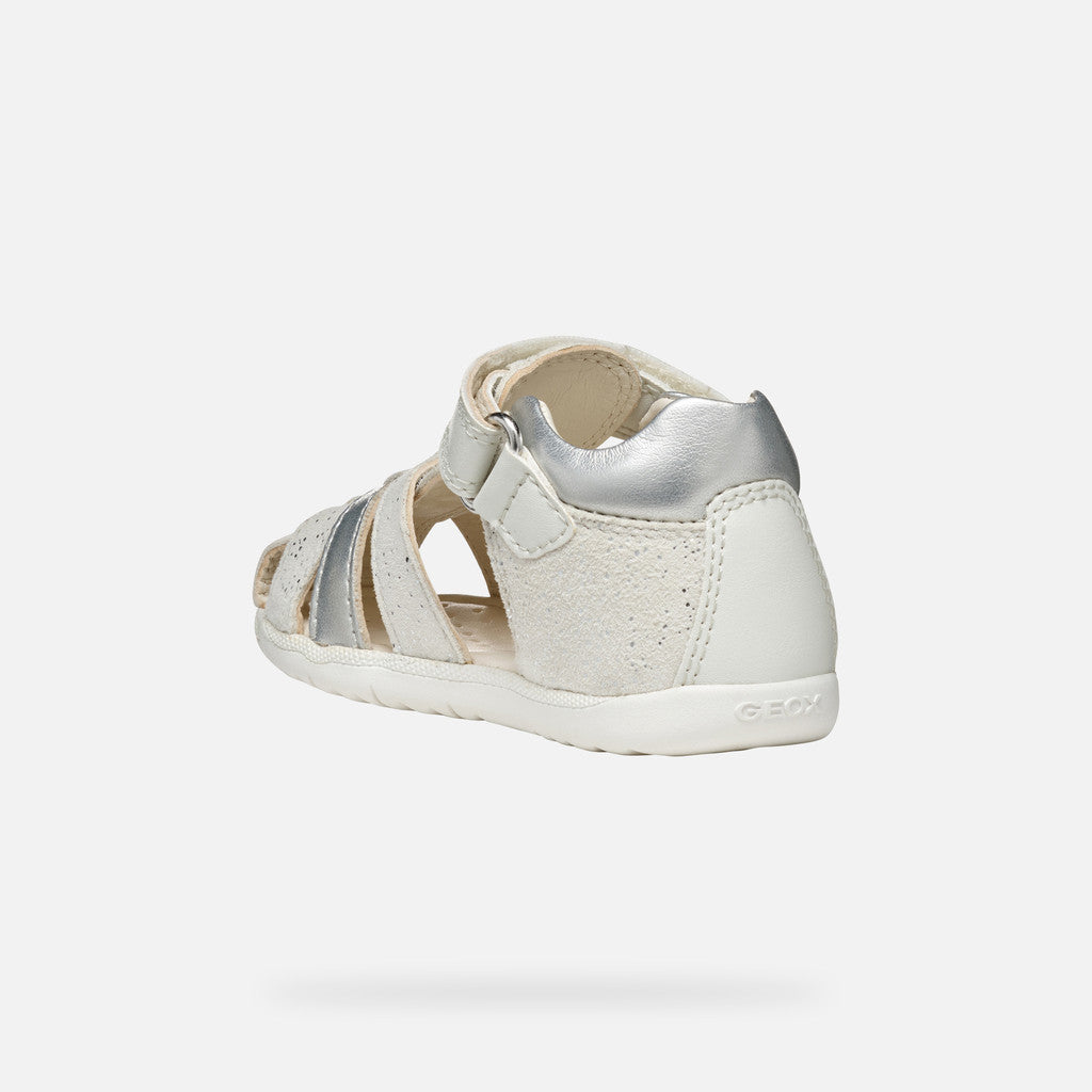 Geox sandale fete cu scai 18-26 Macchia White/Silver