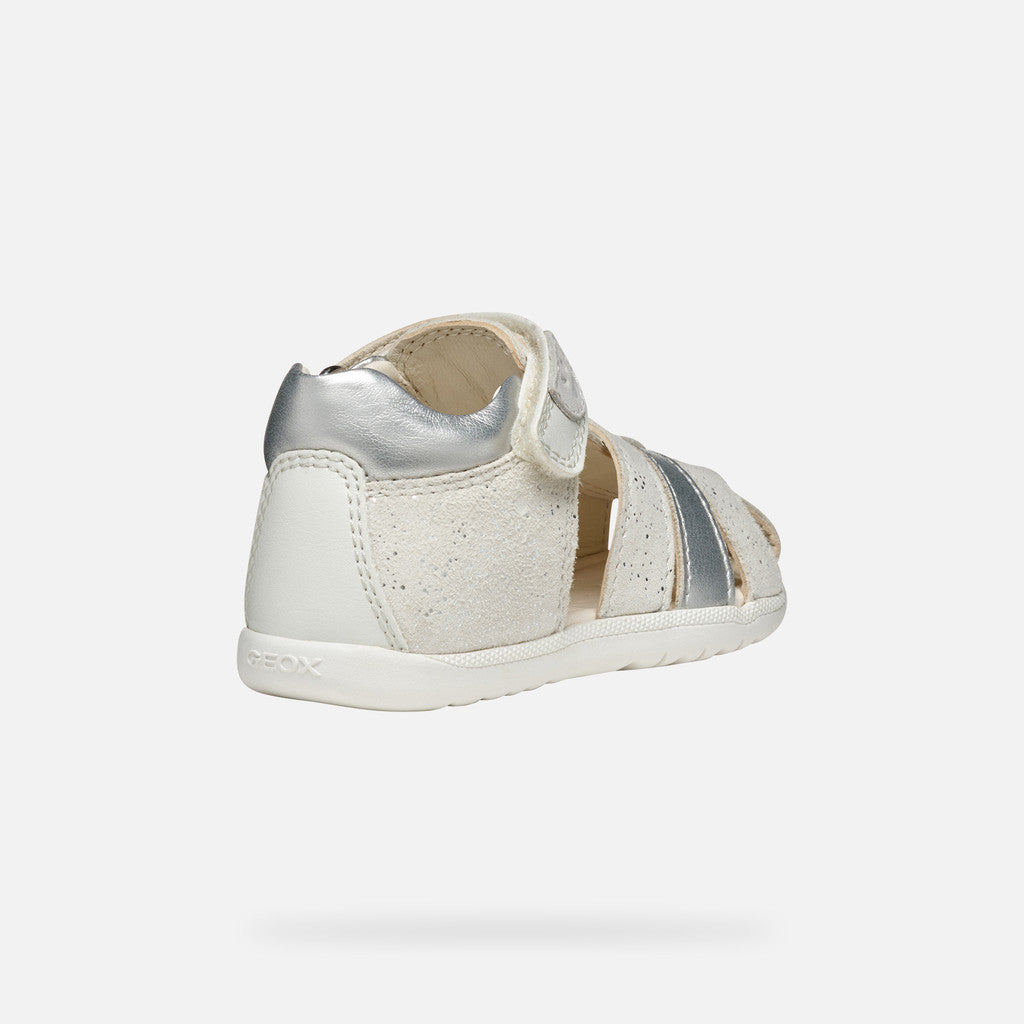 Geox sandale fete cu scai 18-26 Macchia White/Silver