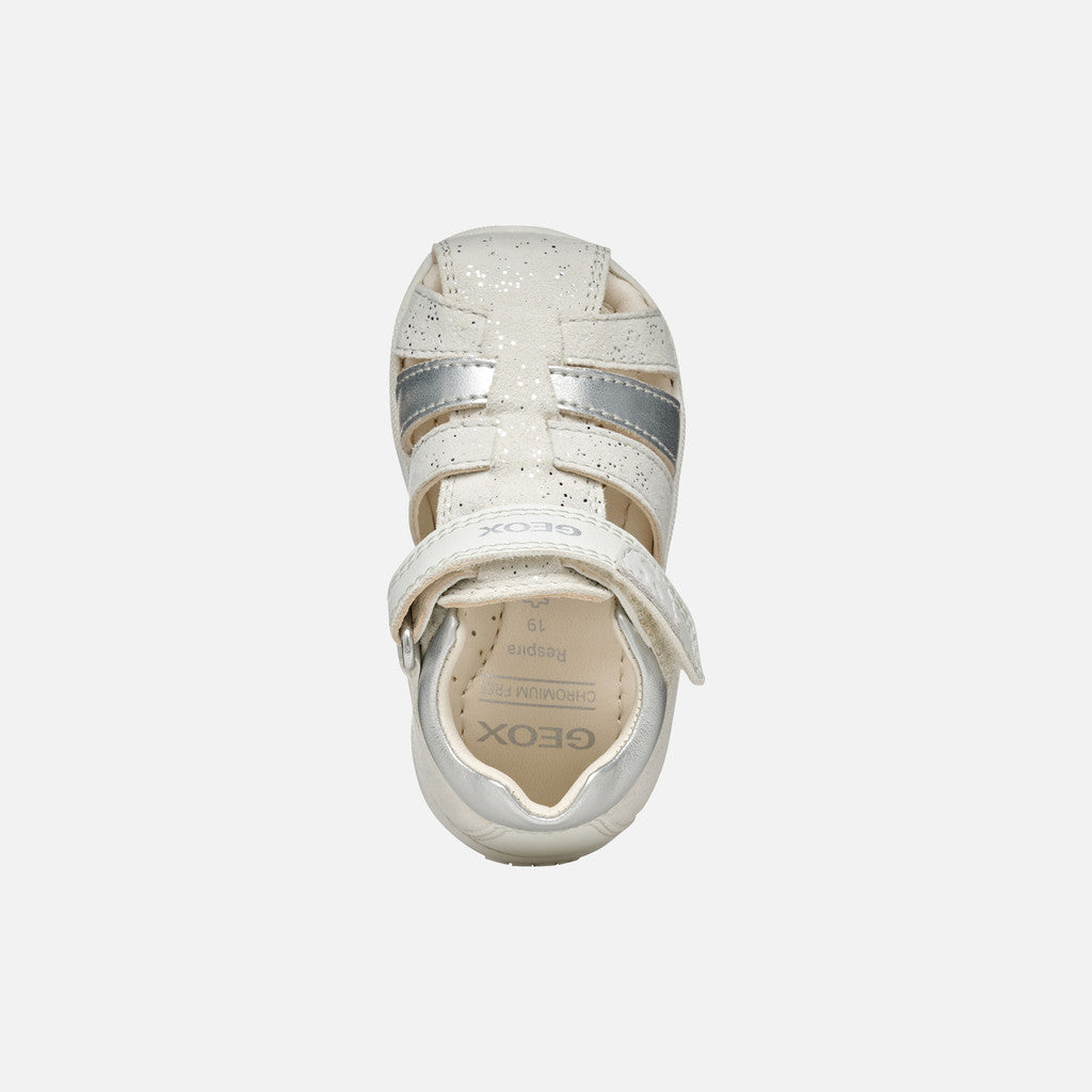 Geox sandale fete cu scai 18-26 Macchia White/Silver