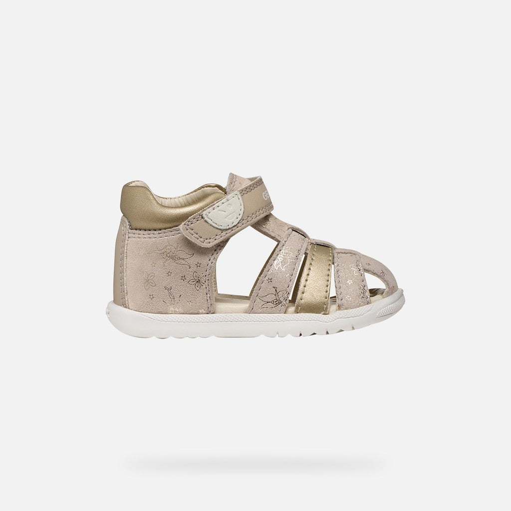 Geox sandale fete Macchia Baby 18-26 Beige/Platinum cu flori Imagine secundară a produsului