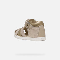 Geox sandale fete Macchia Baby 18-26 Beige/Platinum cu flori