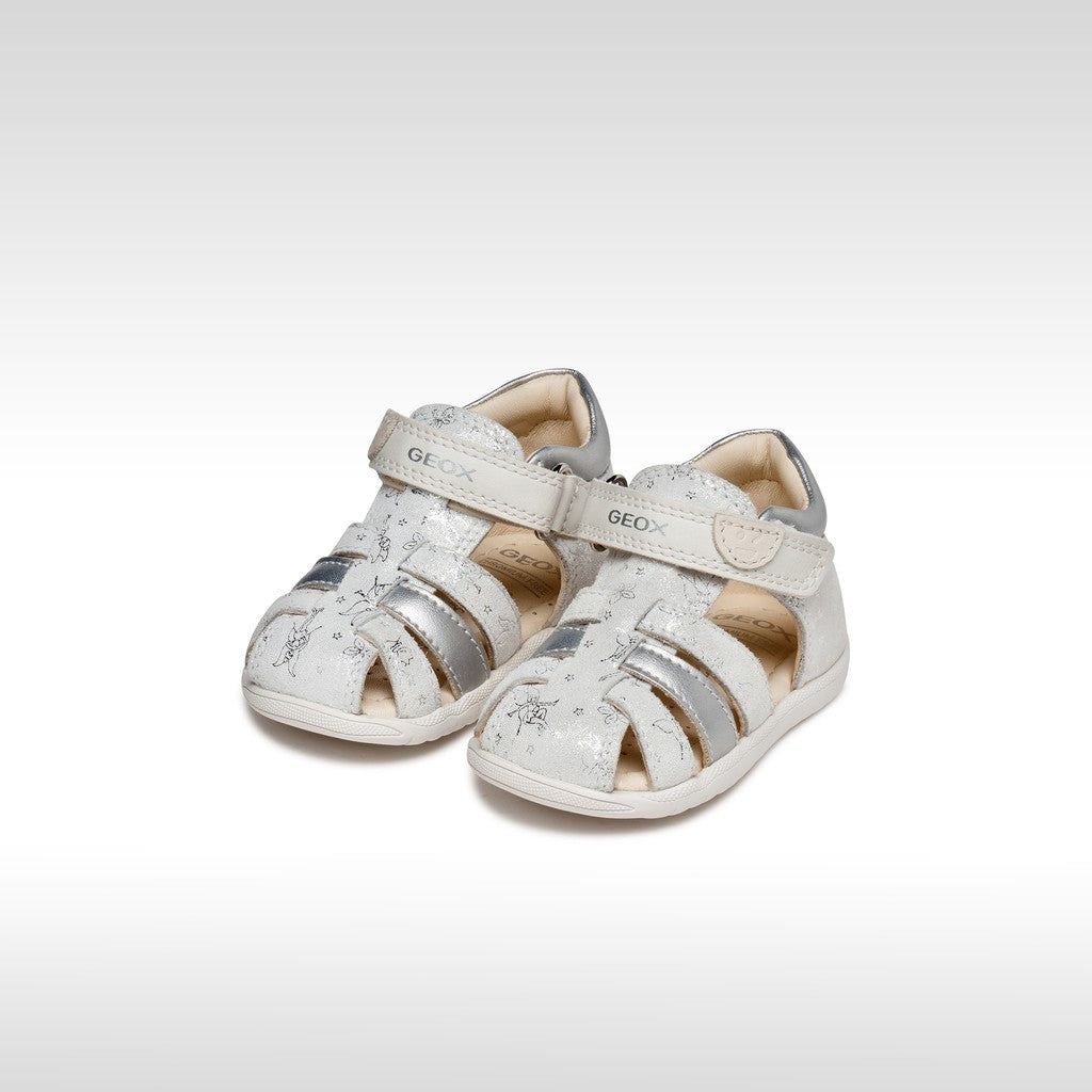 Geox Macchia Baby lány szandál 18-26 Fehér/Ezüst virágokkal