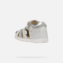 Geox Macchia Baby lány szandál 18-26 Fehér/Ezüst virágokkal