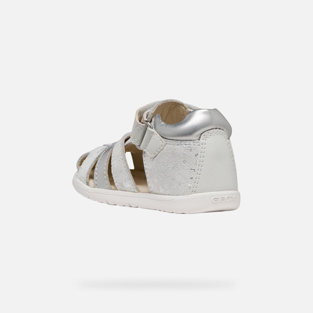 Geox Macchia Baby lány szandál 18-26 Fehér/Ezüst virágokkal