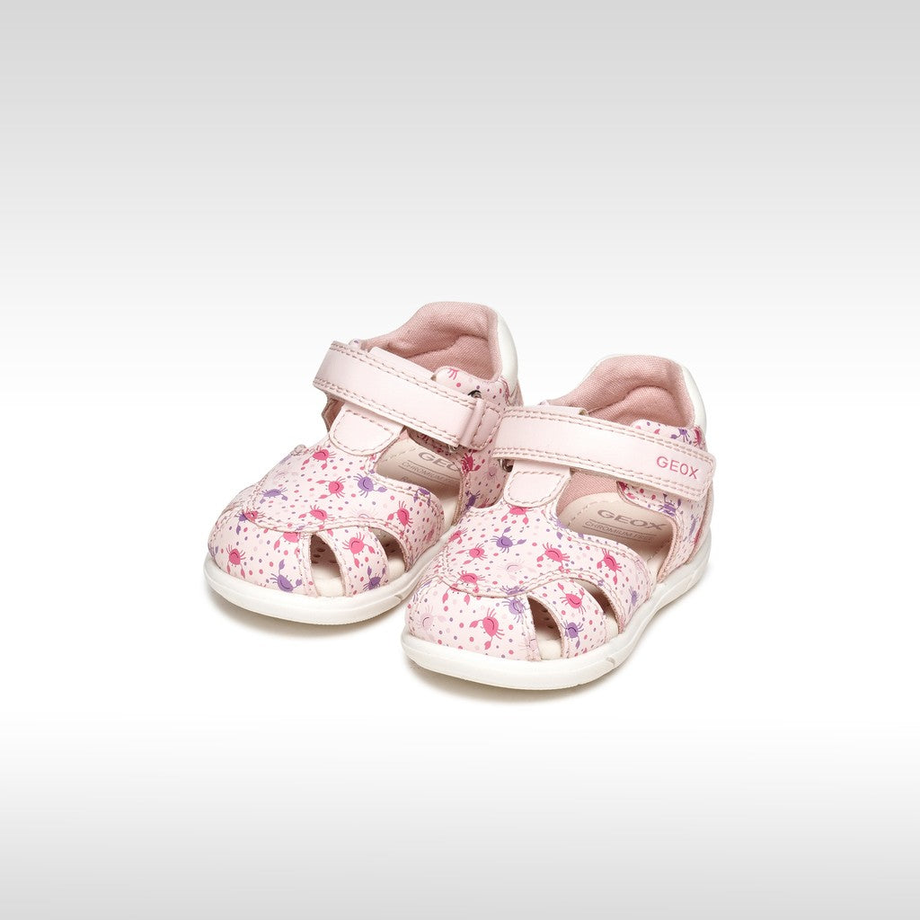 Geox Zapito Baby lány szandál 18-26 világos rózsaszín/fehér, rákokkal
