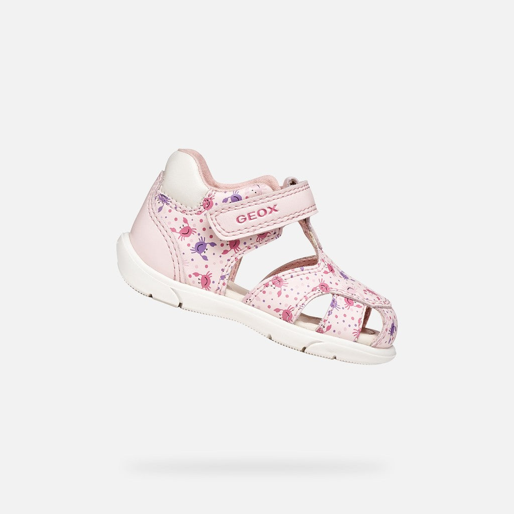 Geox Zapito Baby lány szandál 18-26 világos rózsaszín/fehér, rákokkal