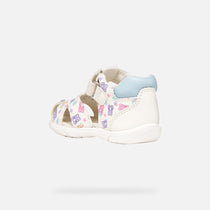 Geox sandale fete Zapito Baby 18-26 White/Light blue cu ursuleti