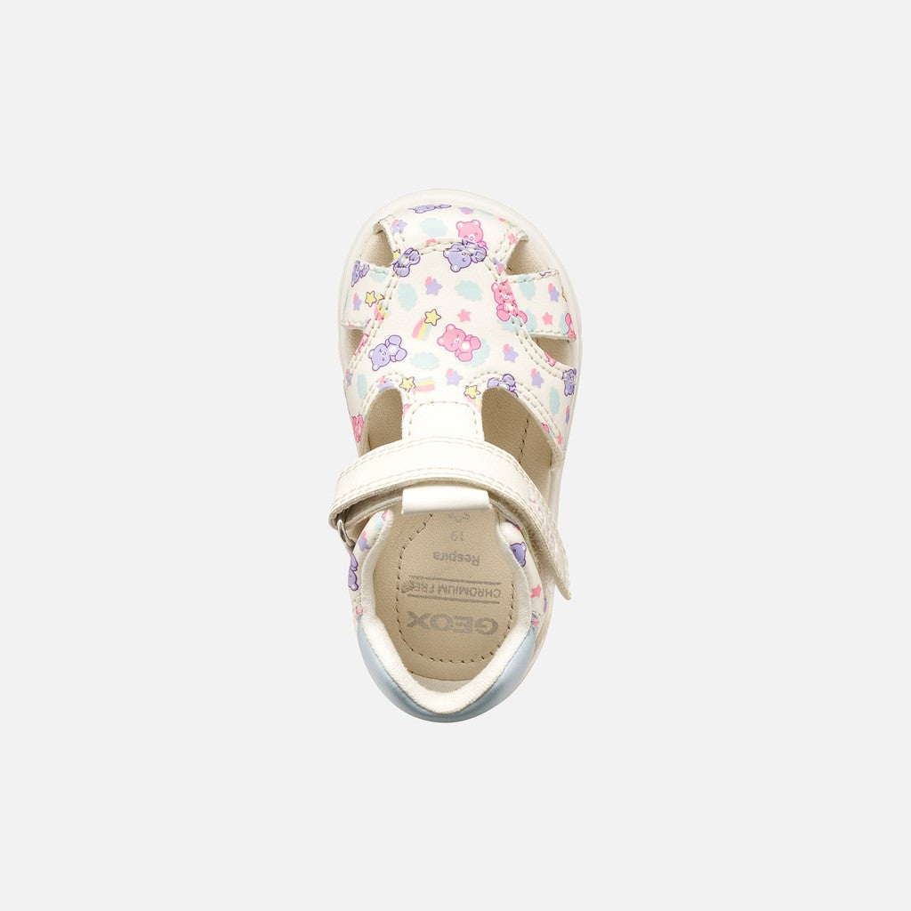 Geox sandale fete Zapito Baby 18-26 White/Light blue cu ursuleti