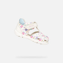 Geox sandale fete Zapito Baby 18-26 White/Light blue cu ursuleti