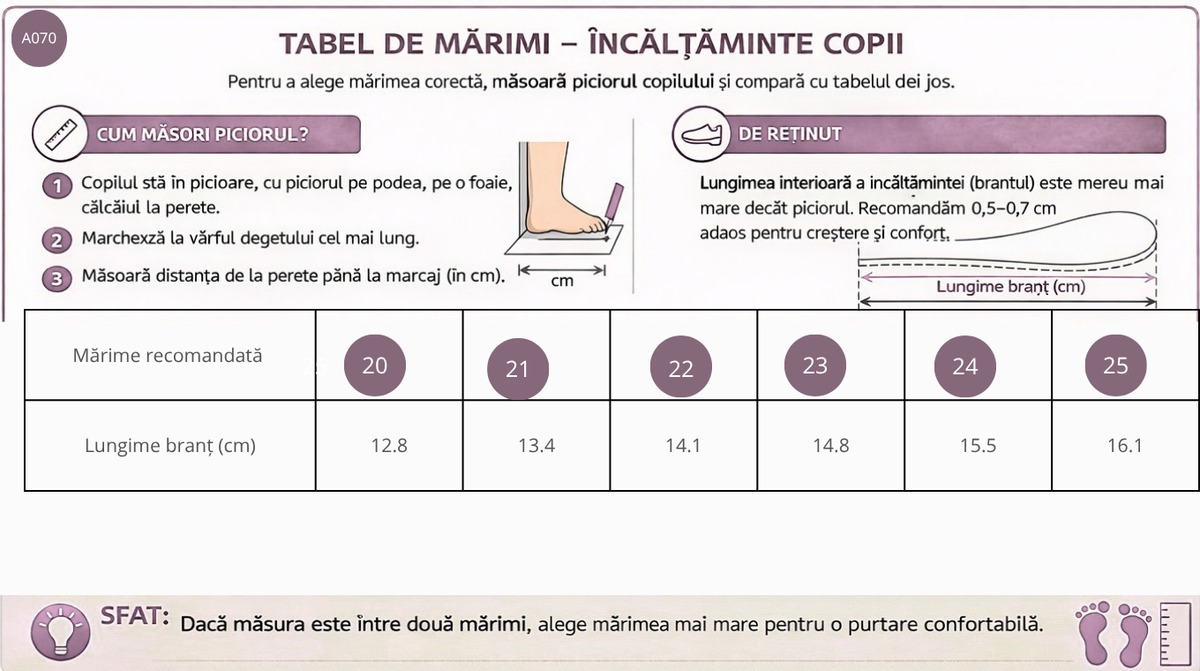 Ghid de mărimi D.D.Step ghete fete Barefoot imblanite 20-25 Champagne cu ingeras