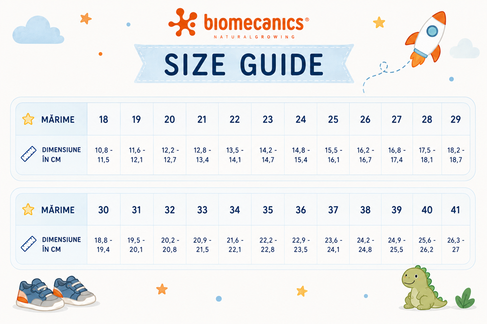 Ghid de mărimi Biomecanics pantofi fete BioTEX captusiti cu lana 18-25 Nobuck Lilum