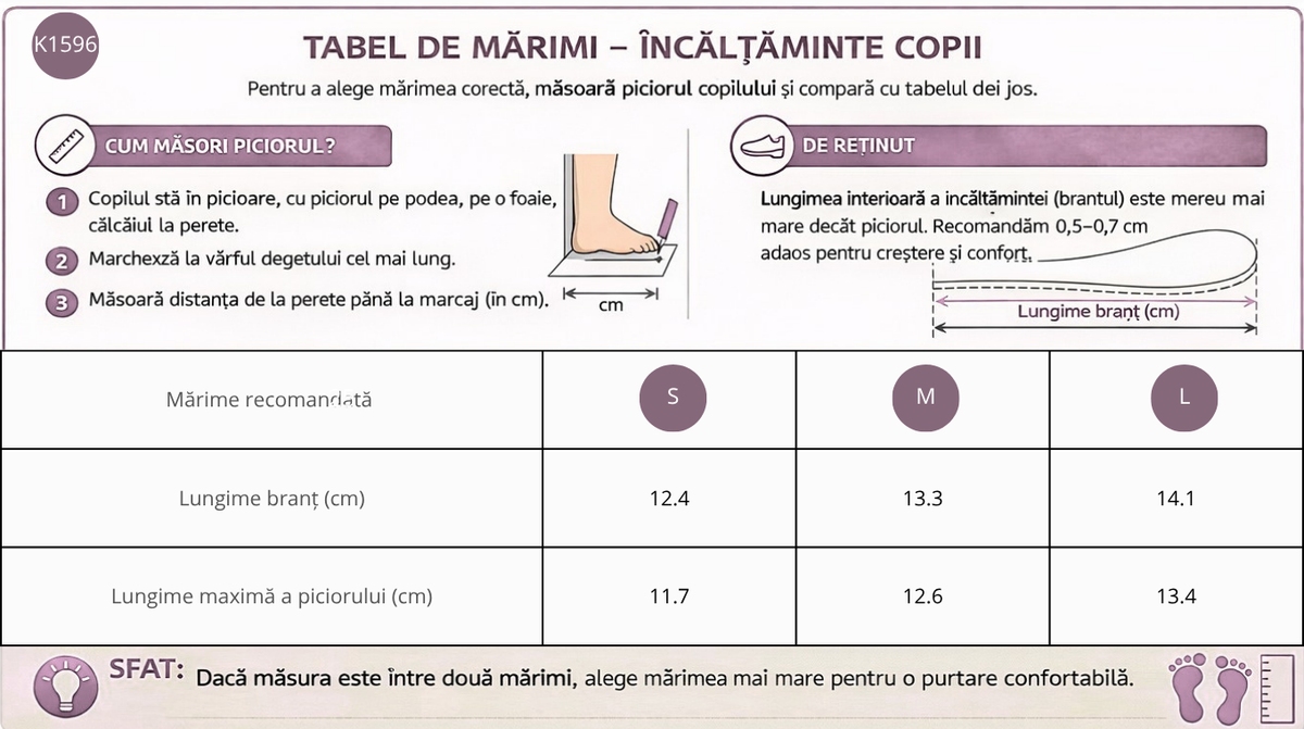 Ghid de mărimi D.D.Step puha talpú lánycipő S-L Daisy Pink maci mintával