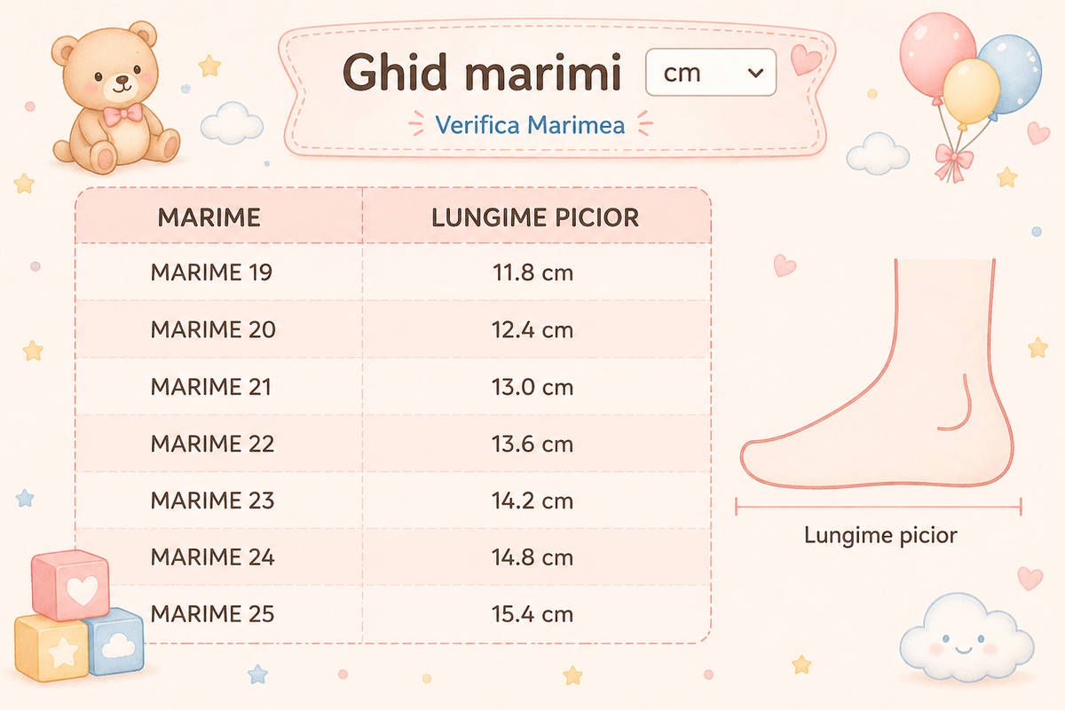 Ghid de mărimi Mayoral pantof baieti marinaresti 19-25 Sand