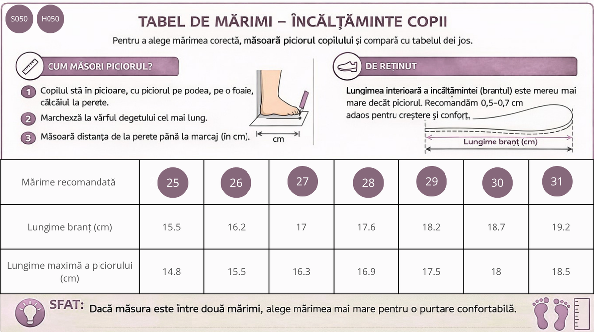 Ghid de mărimi D.D.Step pantofi baieti decupati 26-31 Cream