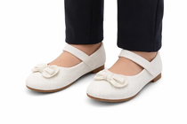 i`Miss Q pantofi fetite tip balerini cu fundita 24-30 White