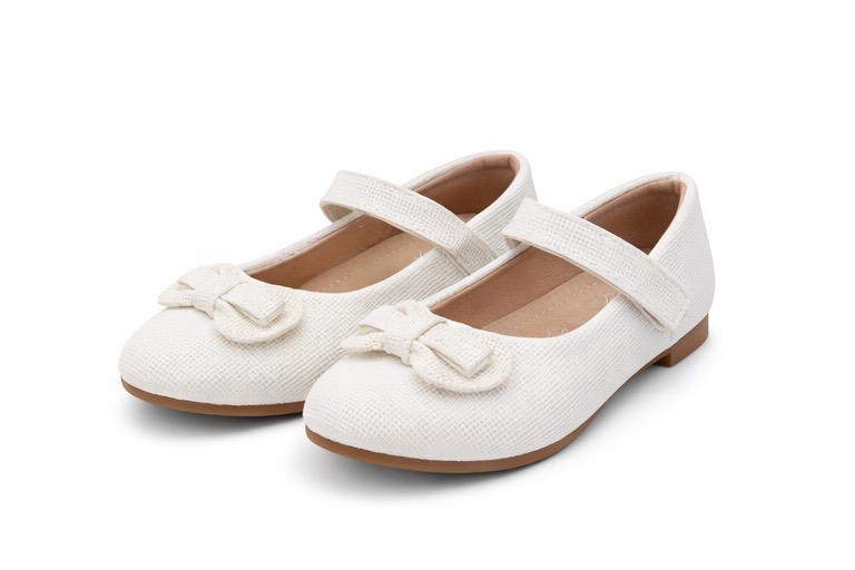 i`Miss Q pantofi fetite tip balerini cu fundita 24-30 White Imagine principală a produsului