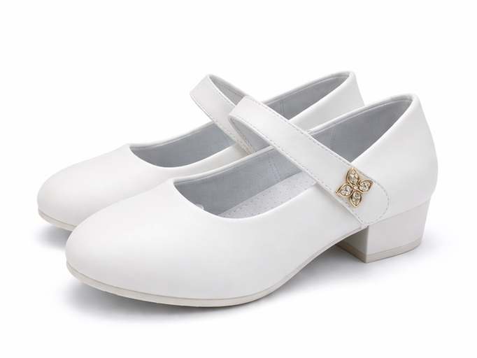 i`Miss Q pantofi fetite eleganti cu toc 31-38 White Imagine principală a produsului