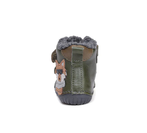 D.D.Step ghete baieti Barefoot imblanite 20-25 Emerald cu catel