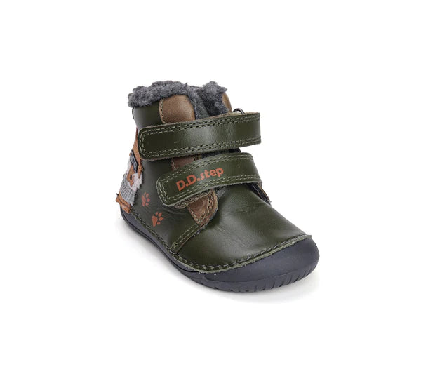 D.D.Step ghete baieti Barefoot imblanite 20-25 Emerald cu catel