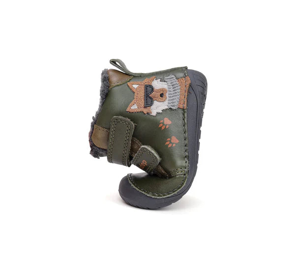 D.D.Step ghete baieti Barefoot imblanite 20-25 Emerald cu catel