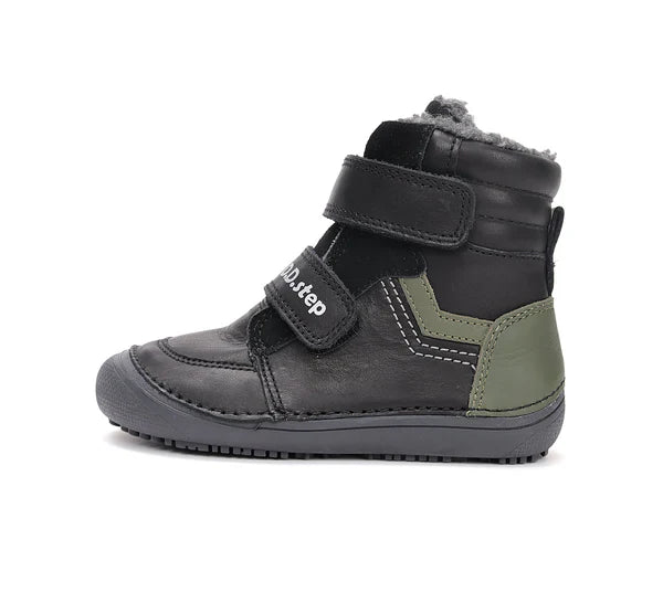 D.D.Step ghete baieti Barefoot captusite 25-30 Black cu vernil Imagine secundară a produsului