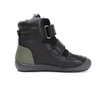 D.D.Step ghete baieti Barefoot captusite 25-30 Black cu vernil