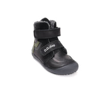 D.D.Step ghete baieti Barefoot captusite 25-30 Black cu vernil