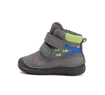 D.D.Step ghete baieti imblanite cu talpa fluorescenta 20-25 Dark Grey cu crocodil si pesti