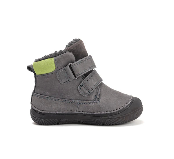 D.D.Step ghete baieti imblanite cu talpa fluorescenta 20-25 Dark Grey cu crocodil si pesti