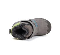 D.D.Step ghete baieti imblanite cu talpa fluorescenta 20-25 Dark Grey cu crocodil si pesti